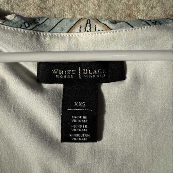 White House Black Market Chevron Turquoise Blue Dress - Picture 3 of 6